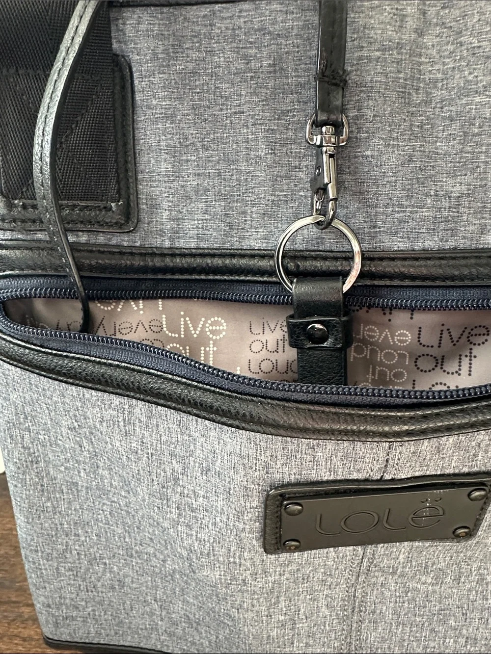 Lole Heather Blue-Grey Convetible Laptop Tote